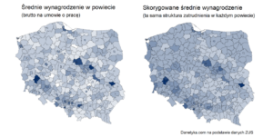 Read more about the article Średnie wynagrodzenie a struktura zatrudnienia w powiecie